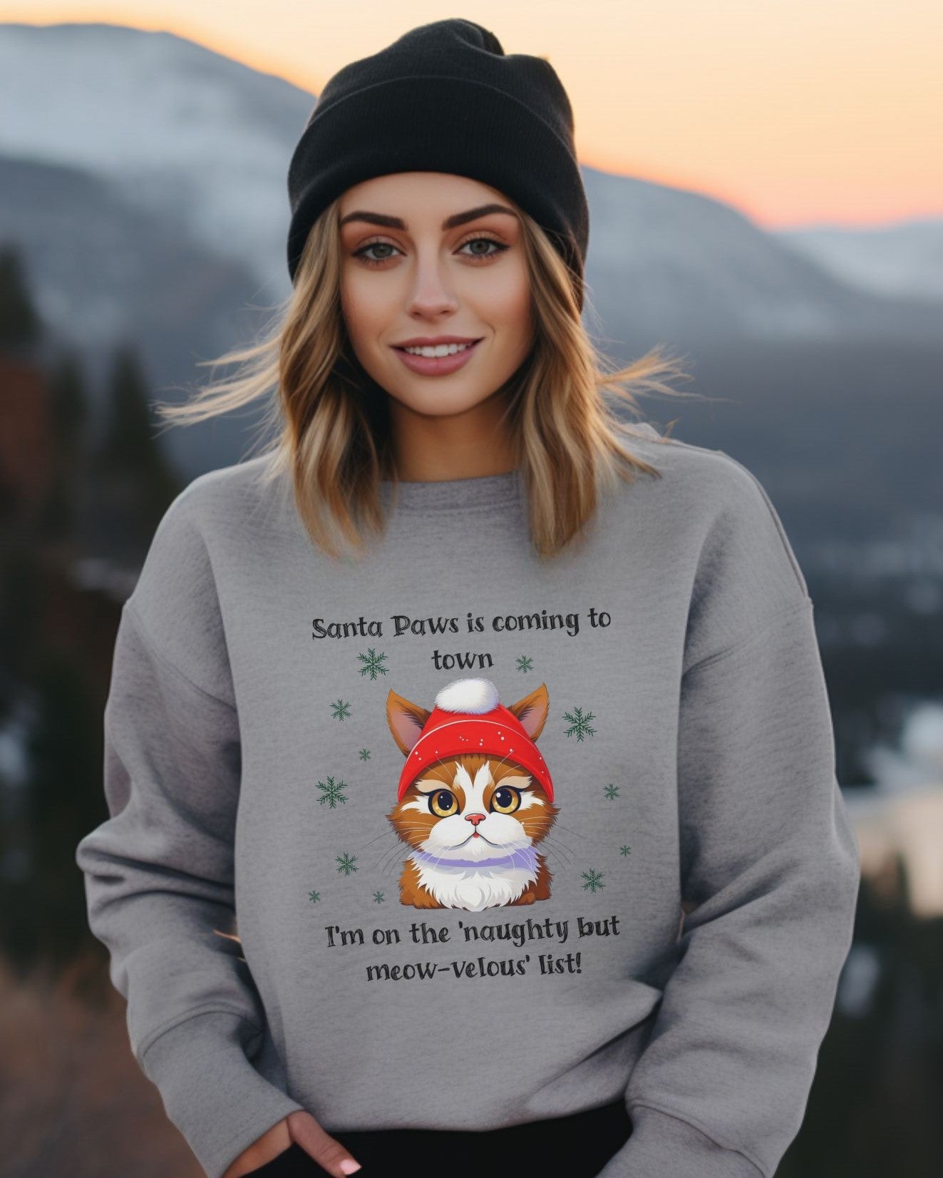 Christmas Santa Paws Cat - Sweatshirt - Albro Designs #