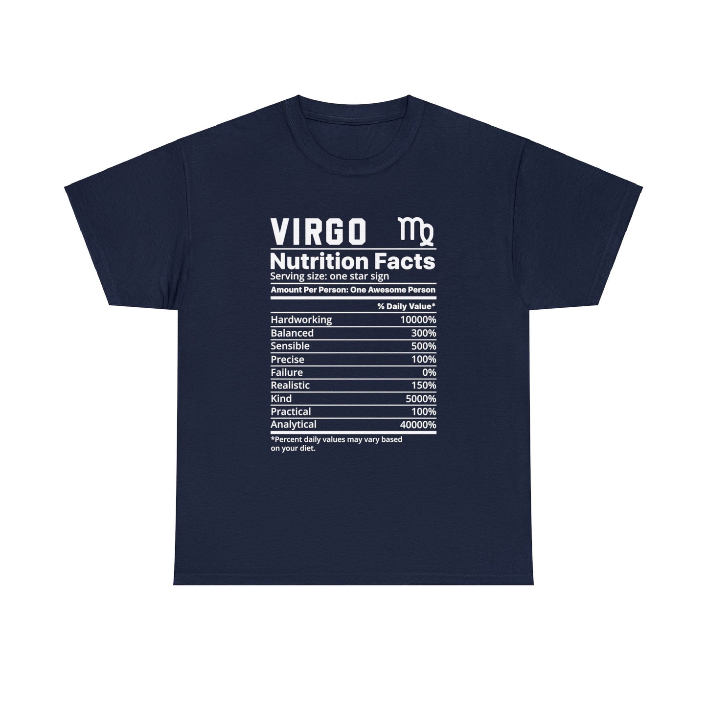 Zodiac Nutrition Facts -  T-Shirt (Virgo) - Albro Designs  # 