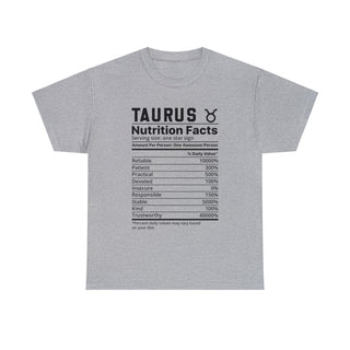 Zodiac Nutrition Facts -  T-Shirt (Taurus) - Albro Designs  #