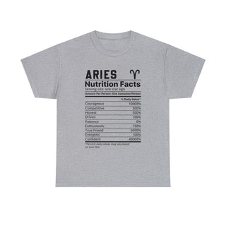 Zodiac Nutrition Facts -  T-Shirt (Aries) - Albro Designs  #