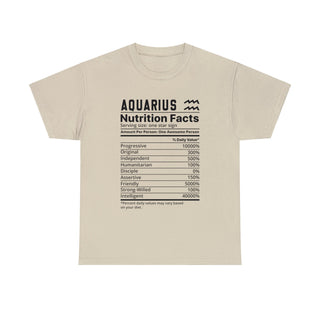 Zodiac Nutrition Facts -  T-Shirt (Aquarius) - Albro Designs  #