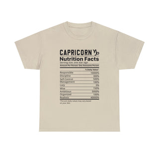 Zodiac Nutritional Facts - T-Shirt (Capricorn) - Albro Designs  #