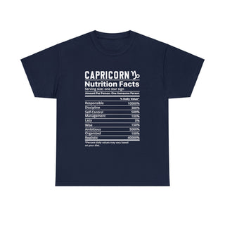 Zodiac Nutritional Facts - T-Shirt (Capricorn) - Albro Designs  #