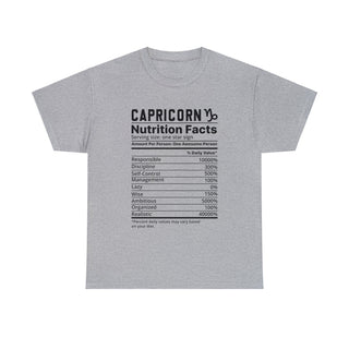 Zodiac Nutritional Facts - T-Shirt (Capricorn) - Albro Designs  #