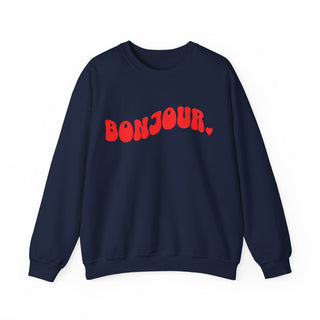 Bonjour Retro Style Heart - Sweatshirt - Albro Designs  #