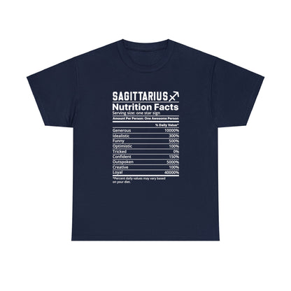 Zodiac Nutrition Facts -  T-Shirt (Sagittarius) - Albro Designs  # 