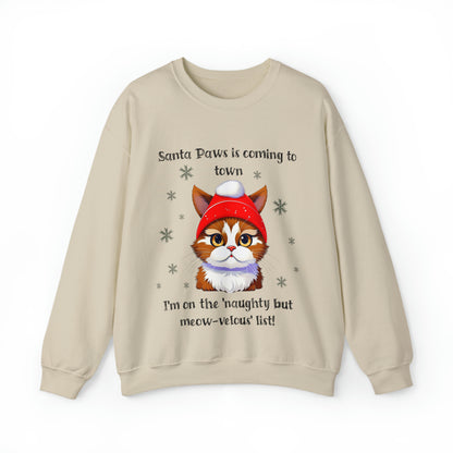 Christmas Santa Paws Cat - Sweatshirt - Albro Designs  # 