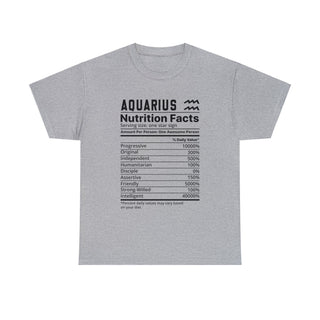 Zodiac Nutrition Facts -  T-Shirt (Aquarius) - Albro Designs  #