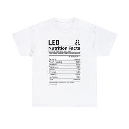 Zodiac Nutritional Facts - T-Shirt (Leo) - Albro Designs  # 