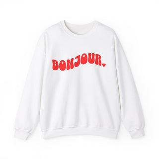 Bonjour Retro Style Heart - Sweatshirt - Albro Designs  #