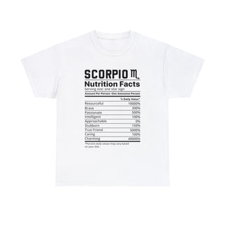 Zodiac Nutrition Facts -  T-Shirt (Scorpio) - Albro Designs  #