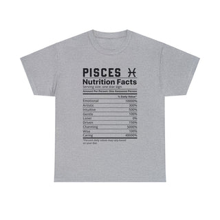 Zodiac Nutrition Facts -  T-Shirt (Pisces) - Albro Designs  #