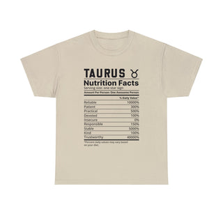 Zodiac Nutrition Facts -  T-Shirt (Taurus) - Albro Designs  #