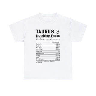 Zodiac Nutrition Facts -  T-Shirt (Taurus) - Albro Designs  #