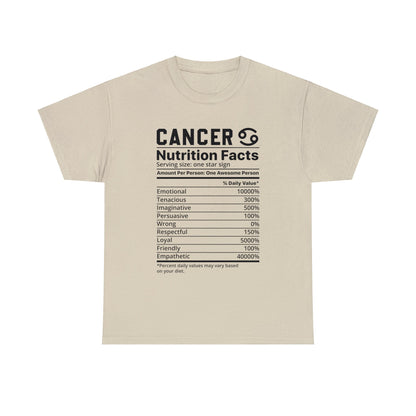 Zodiac Nutrition Facts -  T-Shirt (Cancer) - Albro Designs  # 