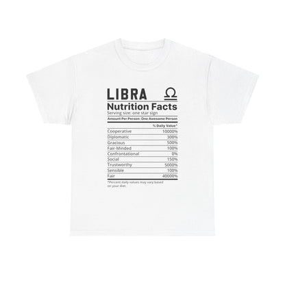 Zodiac Nutrition Facts -  T-Shirt (Libra) - Albro Designs  # 