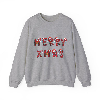 Merry Christmas' Tartan Letters - Sweatshirt - Albro Designs  # 