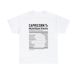 Zodiac Nutritional Facts - T-Shirt (Capricorn) - Albro Designs  #