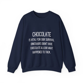 Chocolate, the Key to Survival Dinosaur - Sweatshirt - Albro Designs  #