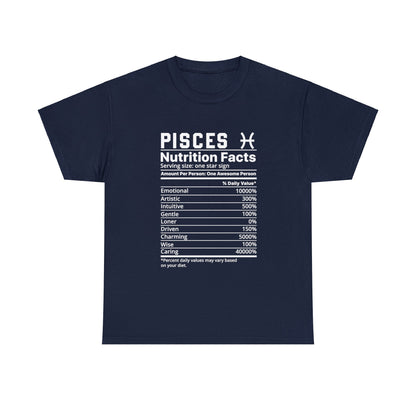 Zodiac Nutrition Facts -  T-Shirt (Pisces) - Albro Designs  # 