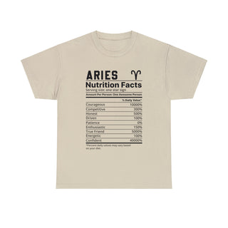 Zodiac Nutrition Facts -  T-Shirt (Aries) - Albro Designs  #