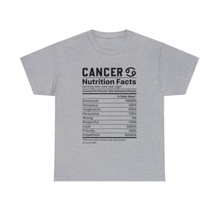 Zodiac Nutrition Facts -  T-Shirt (Cancer) - Albro Designs  #