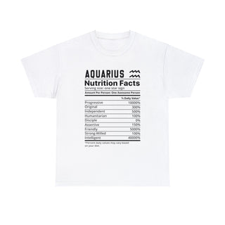 Zodiac Nutrition Facts -  T-Shirt (Aquarius) - Albro Designs  #