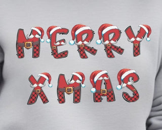 Merry Christmas' Tartan Letters - Sweatshirt - Albro Designs  #