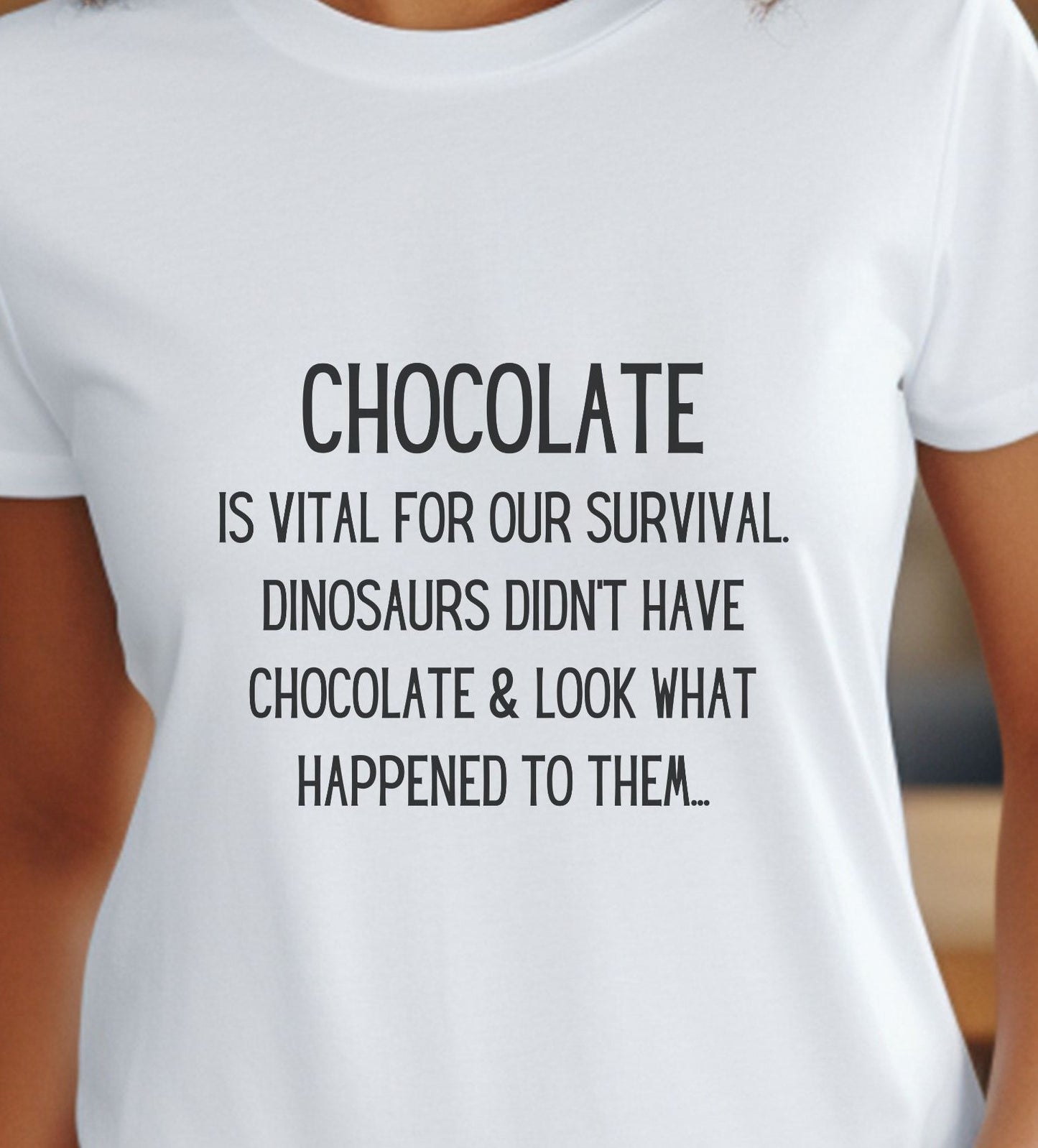 Chocolate Vital for Survival Fun - T-Shirt - Albro Designs  # 