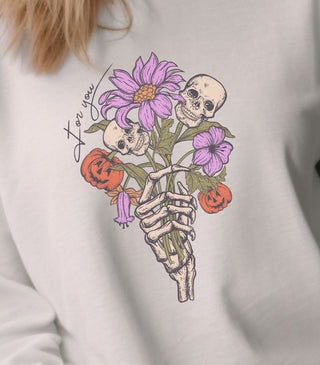 Halloween Skeleton Bouquet Sweatshirt - Albro Designs  #