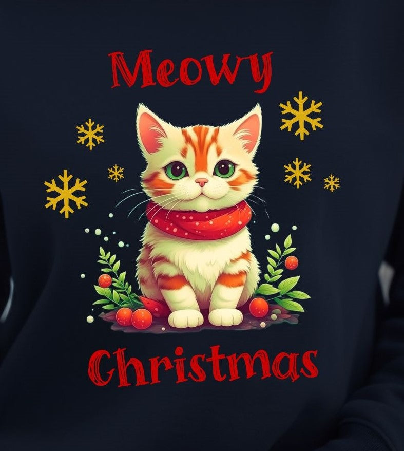 Meowy Christmas Cat - Sweatshirt - Albro Designs  # 