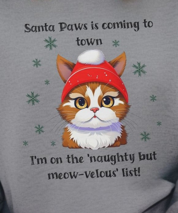 Christmas Santa Paws Cat - Sweatshirt - Albro Designs  # 