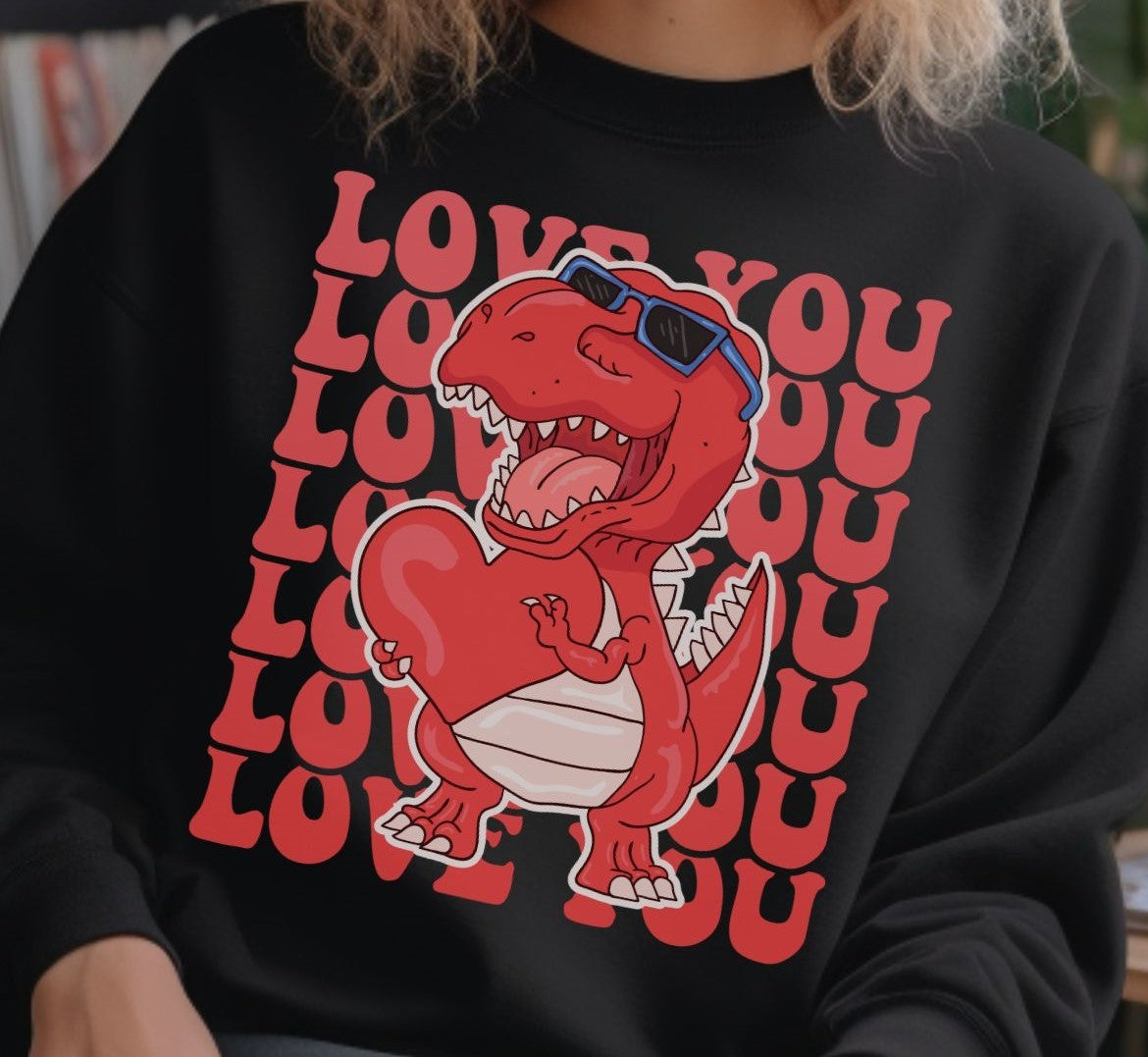 Love You Dinosaur - Sweatshirt - Albro Designs  # 