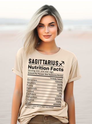 Zodiac Nutrition Facts -  T-Shirt (Sagittarius) - Albro Designs  #