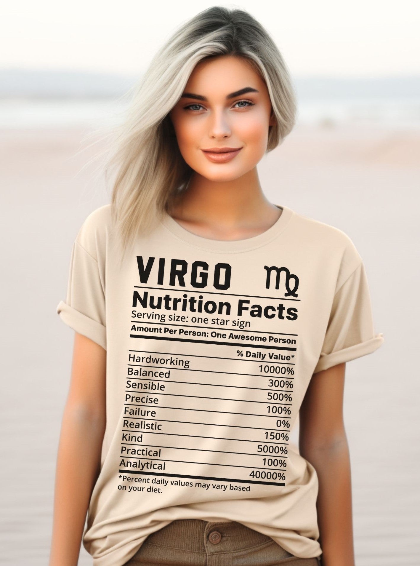 Zodiac Nutrition Facts -  T-Shirt (Virgo) - Albro Designs  # 