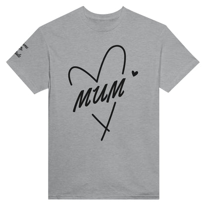 Mum Heart - Custom Sleeve T-Shirt - Albro Designs  # 